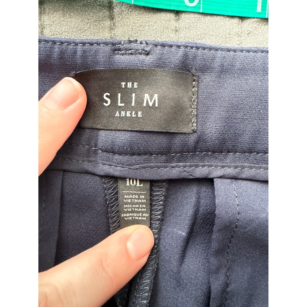 White House Black Market The Slim Ankle Pants Navy Blue‎ 10L Office Trousers - Picture 3 of 10